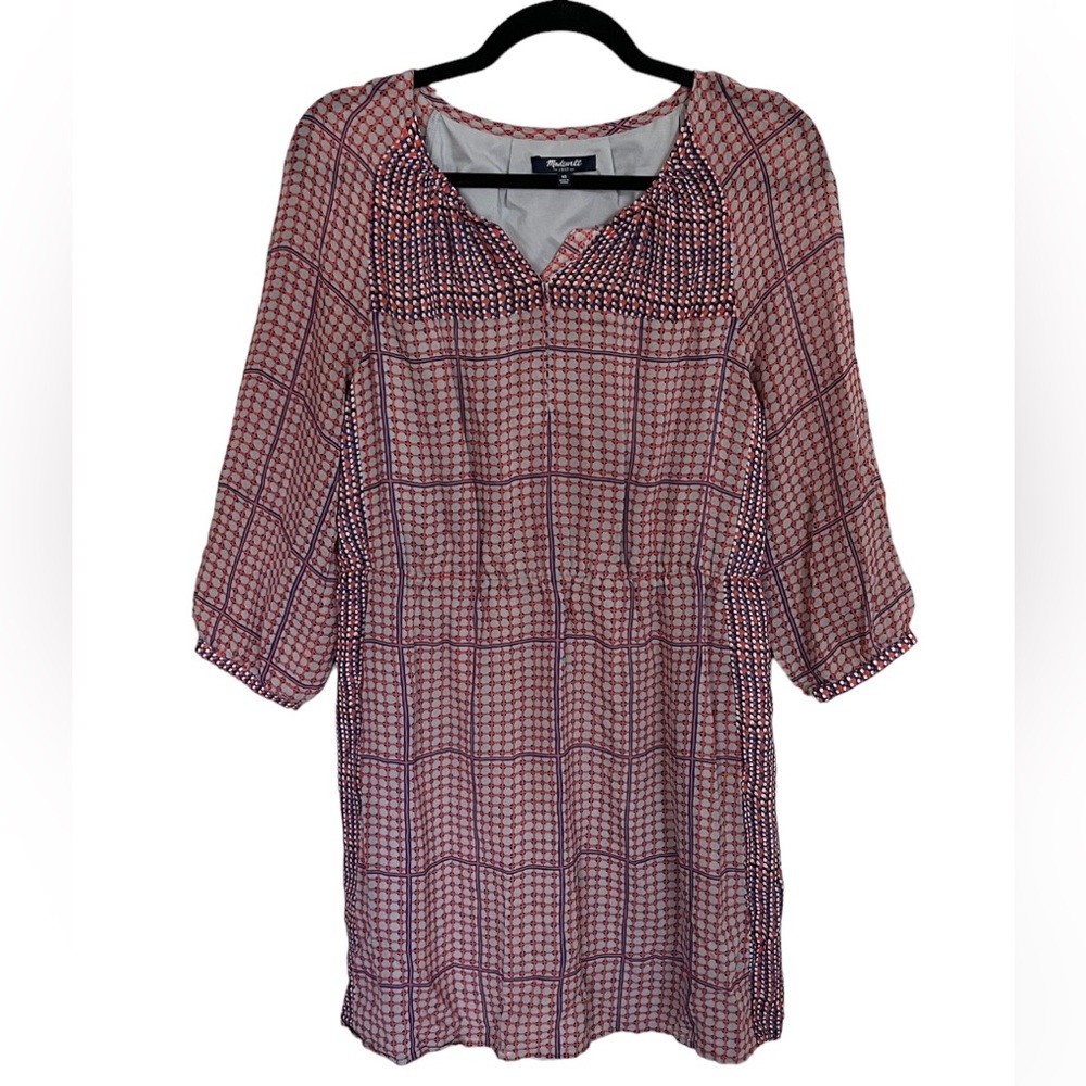 Madewell womens retrogrid silk dress